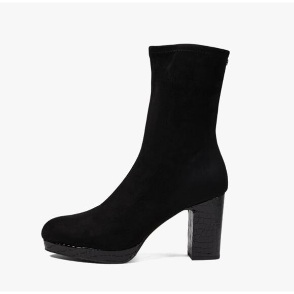 Donald J. Pliner Shoes - Donald Pliner Zari Crocodile Platform Heel Mid Boots | 8.5 Black Suede NEW $298